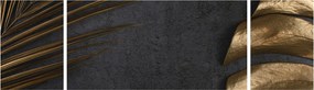 Obraz ze złotymi liśćmi (170x50 cm)