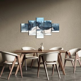 Obraz malowanych koni (125x70 cm)