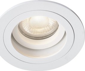 Zestaw 6 nowoczesnych reflektorów wpuszczanych, białych, obrotowych i uchylnych IP44 - Chuck