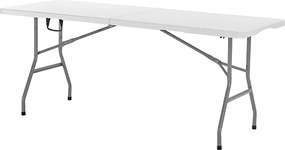 Stół Składany SucceBuy Prostokątny z Plastiku, Przenośny Stół Użytkowy 180 cm, Solidny i Stabilny, z Zintegrowaną Rękojeścią, na Piknik, Kemping