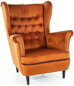 Fotel uszak HARRY VELVET cynamonowy