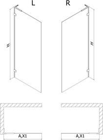 Mexen Lunar L ścianka prysznicowa Walk-in lewa 70 x 200 cm, transparent 8 mm, czarna - 830L-070-000-70-00-L