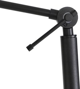 Lampa stojąca czarna z kloszem w jasnoszarym kolorze 50 cm regulowana - Editor