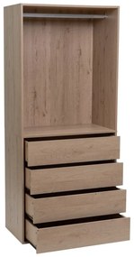 Otwarta szafa modułowa w dekorze dębu w naturalnym kolorze 80x180x45 cm Modular – Casa Selección