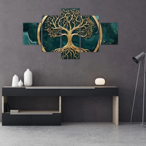 Obraz – Złote drzewo życia w marmurze (125x70 cm)