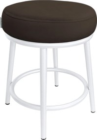 Taboret Ben tkanina Welur stelaż metalowy STOŁEK LOFT : Kolor Stelaża - Biały, Kolor tkaniny - VELVET - MG05, Typ tkaniny - Velvet