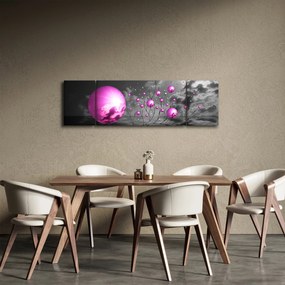 Obraz różowych kul (170x50 cm)