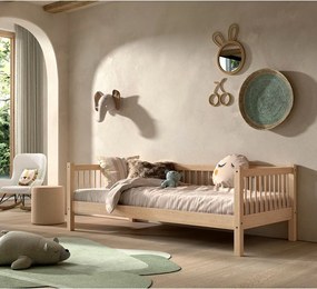 Łóżko dziecięce z litego drewna bukowego ze stelażem 90x200 cm w naturalnym kolorze Forrest – Vipack