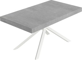 Stół rozkładany Niket 160/264x90 cm nogi betonowe białe