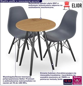 Komplet Okrągły Stół 60 Cm Dąb Z 2 Krzesłami E6-M84