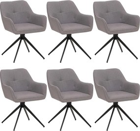 Krzesło do jadalni MCW-O47 (zestaw 6 sztuk),  jasnoszary