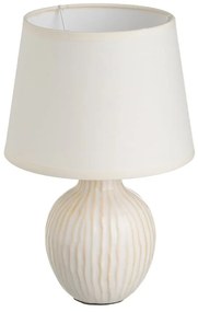 Kremowa ceramiczna lampa stołowa z tekstylnym kloszem (wys. 28 cm) – Casa Selección