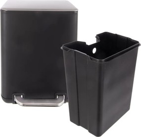 Czarny kosz na śmieci z pedałem ze stali nierdzewnej 6 l Black – Orion