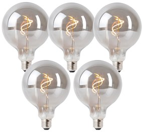Zestaw 5 Ściemnianych Żarówek LED E27 Dymione G125 4W 130 lm 1900K