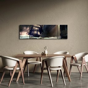 Obraz - Statek między klifami (170x50 cm)