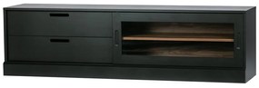 Czarna szafka pod TV z litego drewna sosnowego 180x50 cm James – WOOOD