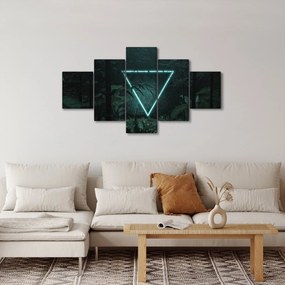 Obraz - Neonowy trójkąt w dżungli (125x70 cm)
