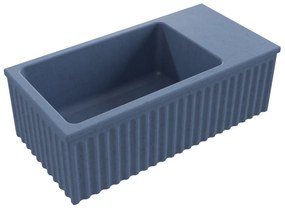 Umywalka betonowa ryflowana nablatowa / wisząca prostokątna 60 x 30 cm WELLE | różne kolory : Kolor - Jagodowy, Typ montażu - nablatowa