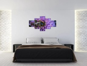 Obraz pszczoły na kwiatku (125x70 cm)