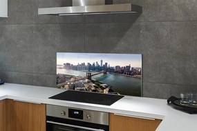 Panel szklany do Kuchni Architektura Miasta: Most i Wieżowce