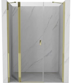 Mexen Mist drzwi prysznicowe uchylne 145 cm, transparent, złote - 8A4-145-001-50-00
