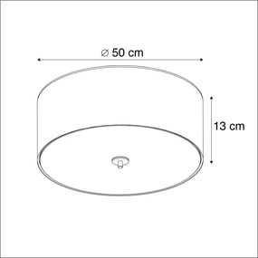 klasyczny Plafon / Lampy sufitowe szary 50cm - Drum Nowoczesny Oswietlenie wewnetrzne