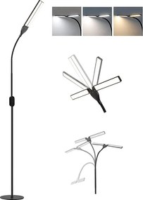 NETTLIFE Ściemnialna lampa podłogowa LED czarna Lampa podłogowa do salonu 158 cm Nowoczesna lampa podłogowa dotykowa 9 W z funkcją timera i pamięci Lampa podłogowa