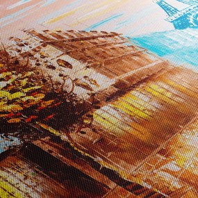 Obraz - Deszczowa pogoda i wieża Eiffla (170x50 cm)
