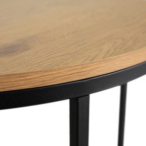 Stolik Kawowy HANTEL 70 cm Dąb Złoty/Czarny Loft