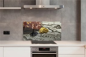 Panel szklany do Kuchni Złota Mapa Świata