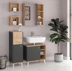 Zestaw mebli łazienkowych antracyt 62x32x54 senyo