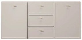 Komoda wisząca Lorini 150 cm z szufladami - kaszmir / złote uchwyty T-bar