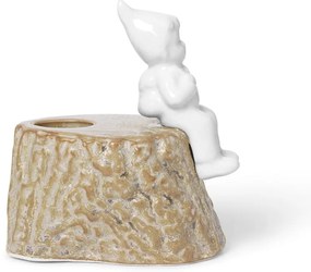 Świąteczny świecznik z porcelany i kamionki Kähler Design, dł. 9 cm