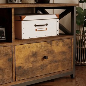 Szafka rtv pod telewizor rustykalny brąz 143 cm