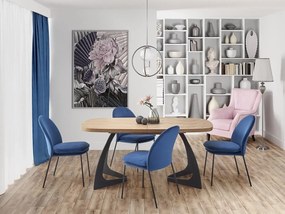 Krzesło tapicerowane K443 VELVET granatowe HALMAR