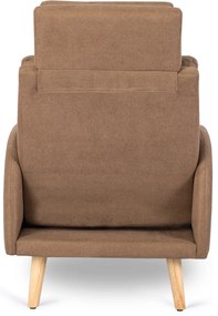 Fotel Wypoczynkowy HENRY z Podnóżkiem Brązowy Nowoczesny Loftowy