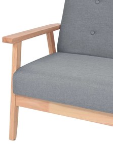 Jasnoszary komplet wypoczynkowy sofa z fotelem - Kifi 2X