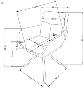 Krzesło obrotowe, szare, 360°, wygodne, nowoczesne, tkanina ODIN #15 K495
