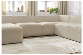 Beżowy narożnik modułowy z materiału bouclé (prawostronny/w kształcie litery U) Megeve – Bobochic Paris