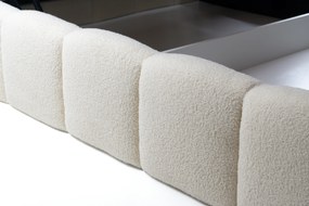 Łóżko tapicerowane Aura 160x200 z pojemnikiem - jasny beż bukla Quelle 02