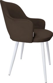 Krzesło Milano tkanina Welur noga metalowa : Kolor nogi - Biały stożek, Kolor tkaniny - VELVET - MG05, Typ siedziska - Siedzisko obrotowe 360°