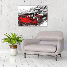 Obraz - Malowany samochód w akcji (70x50 cm)