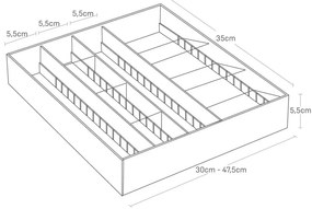 Biały plastikowy wkład do szuflady na sztućce 47,5 x 35 cm − YAMAZAKI