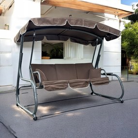 Bujana huśtawka do ogrodu wolnostojąca Nepal MAS-4026 brąz