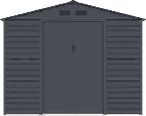 Szopa ogrodowa z ocynkowanej stali - Antracyt - 5,40 m² - ADELMO