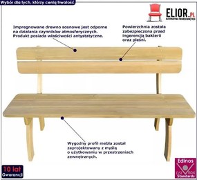 Drewniana ławka ogrodowa Kaspi - brązowa