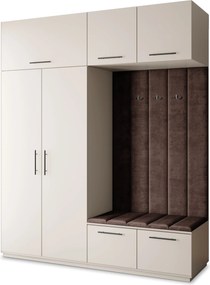 Masseno Garderoba REMA 200/240/60 cm Nowoczesna Szafa do Przedpokoju Kaszmir, MONOLITH 29 (Brązowy)