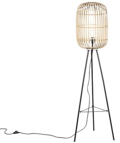 Inteligentna rustykalna lampa podłogowa z rattanu, w tym WiFi A60 - Manila Rustykalny / Vintage Oswietlenie wewnetrzne