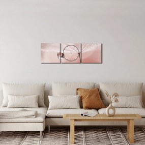 Obraz - Kropla rosy (z zegarem) (90x30 cm)