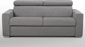 Kanapa 3-osobowa z ekspresowym mechanizmem rozkładania z tkaniny VIZIR - Kolor: szary - Wymiary miejsca do spania: 140 cm - Materac 18 cm
